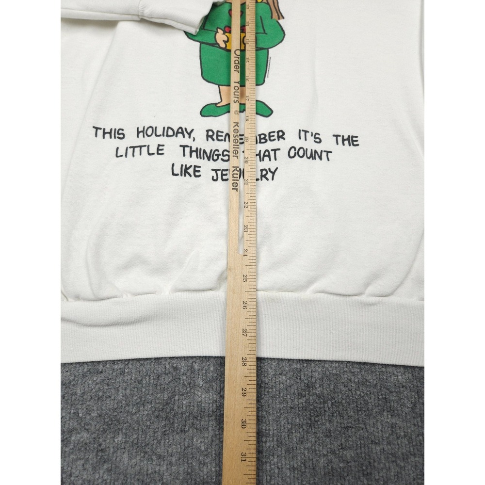 Vintage 90's Guisewite Cathy Comic Strip Christmas Crewneck Sweatshirt 3X White - Picture 12 of 13